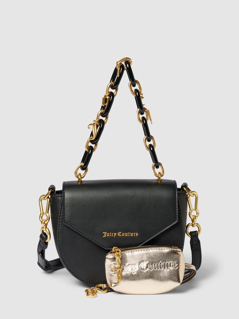 Handtasche mit Label-Details Modell 'Jasmine' in schwarz