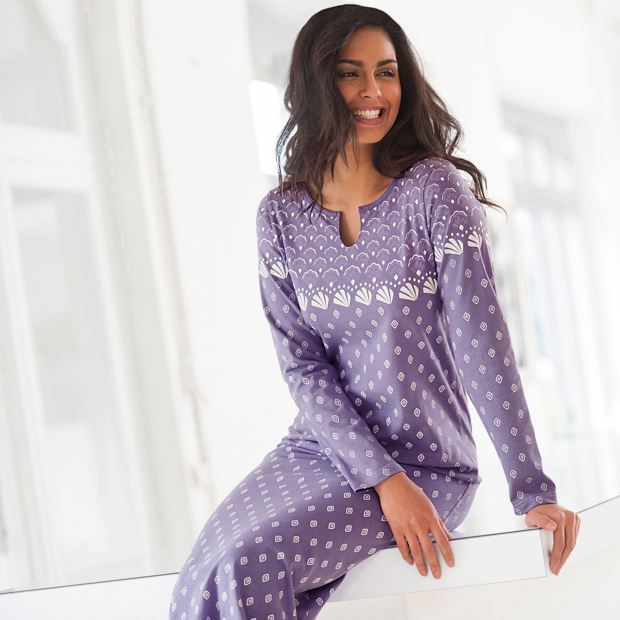 Chemise de nuit manches longues