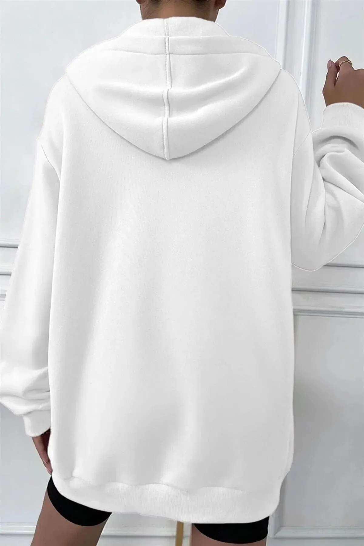 MODAGEN  Unisex-Strickjacke aus weißer Baumwolle mit Reißverschluss