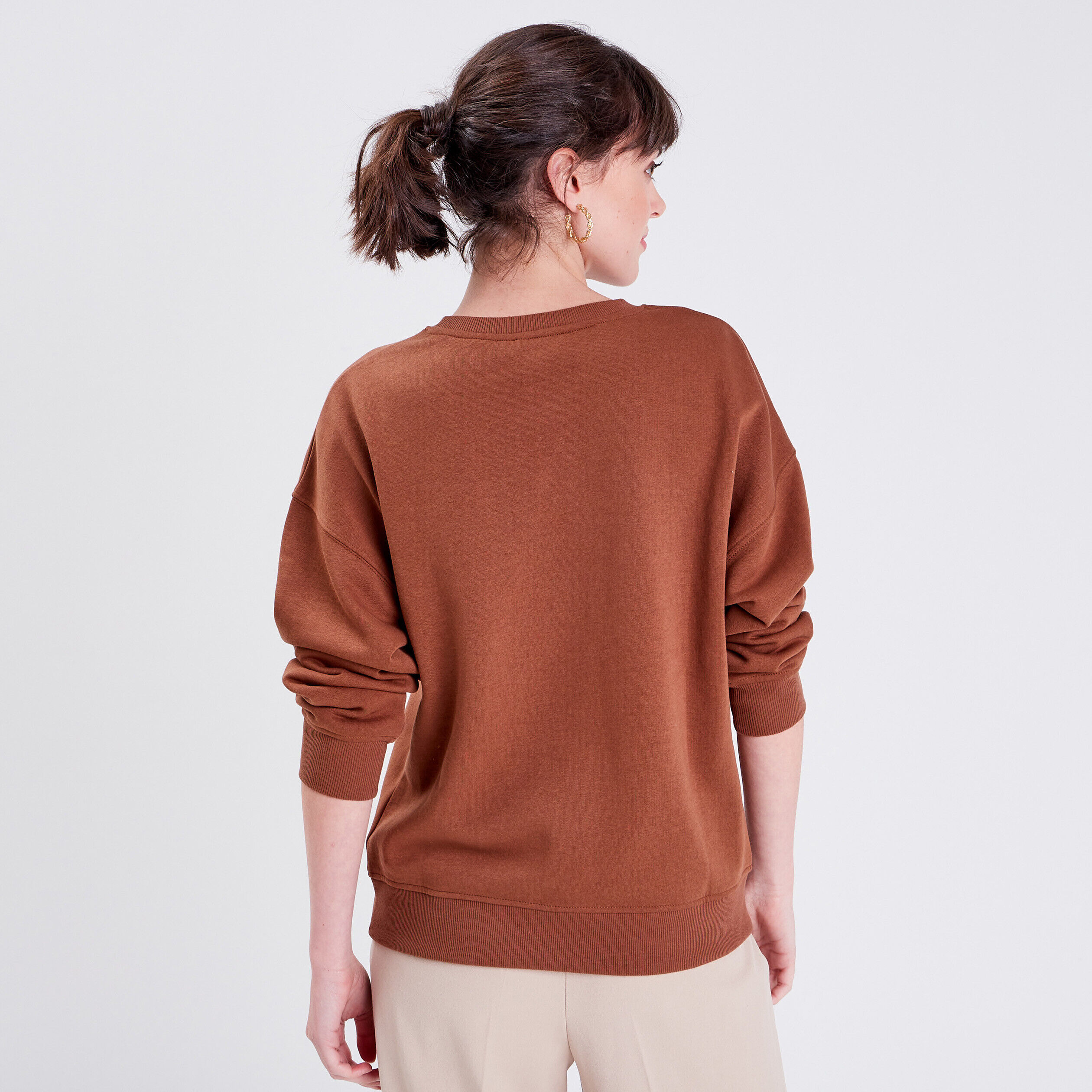 Sweat manches longues marron femme | Cache Cache