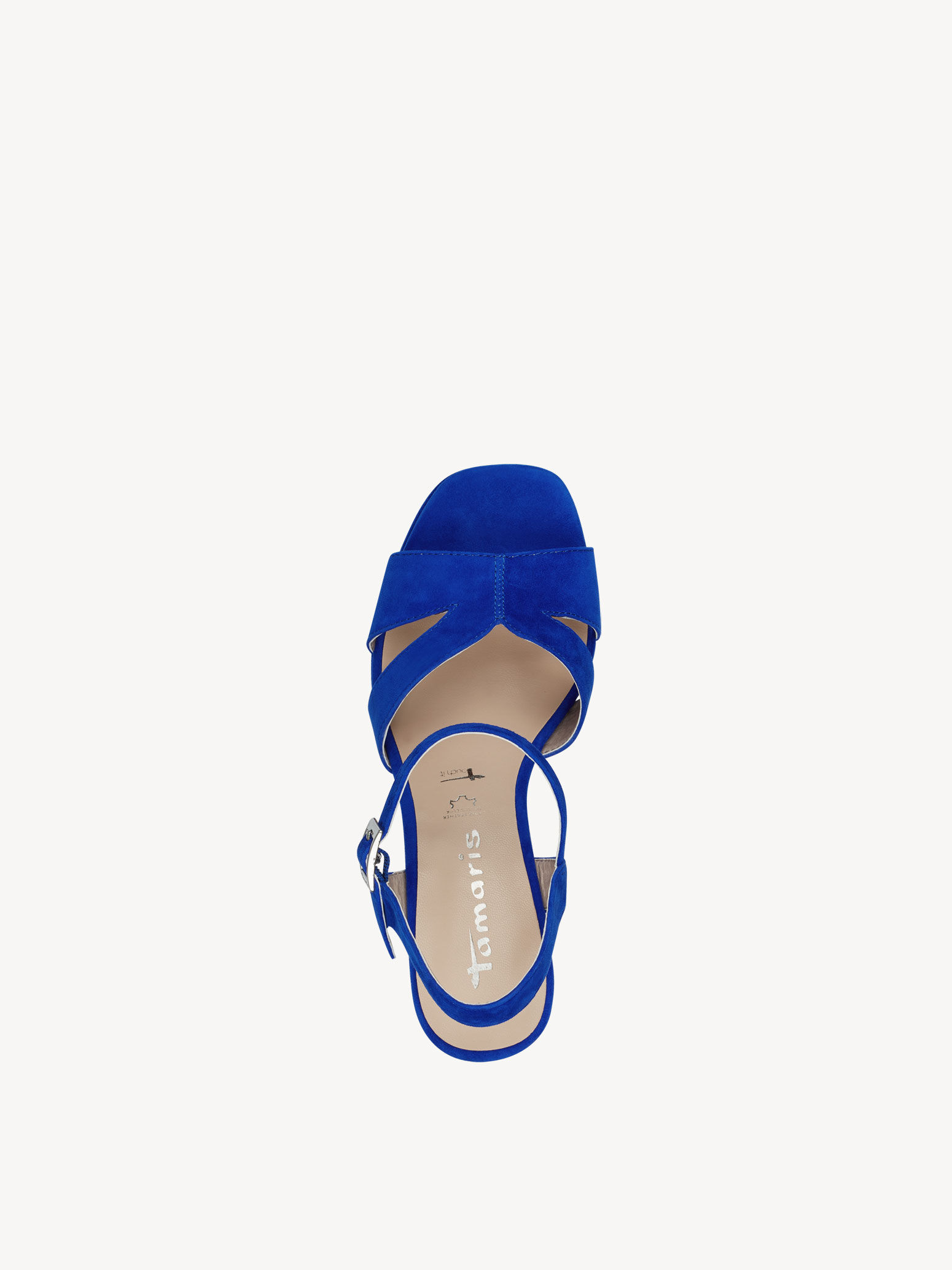 Sandale à talon en cuir - bleu