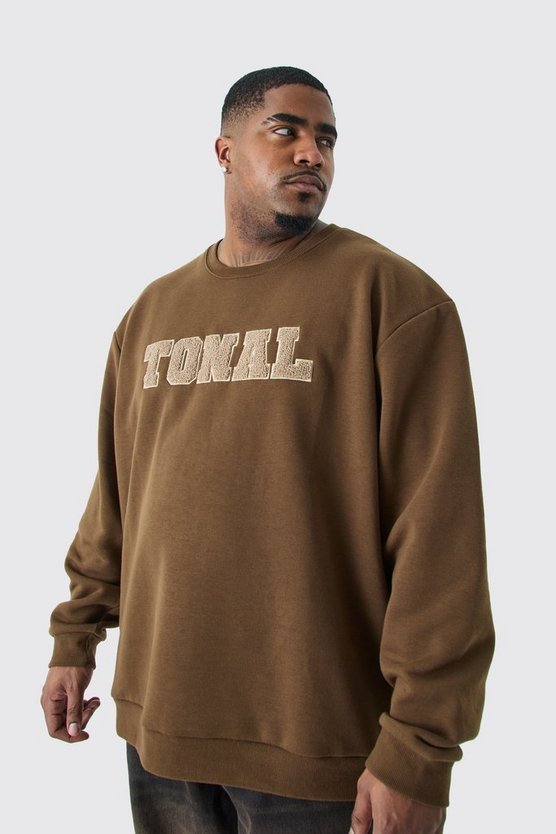 Plus Oversize Borg-Sweatshirt mit Applikation