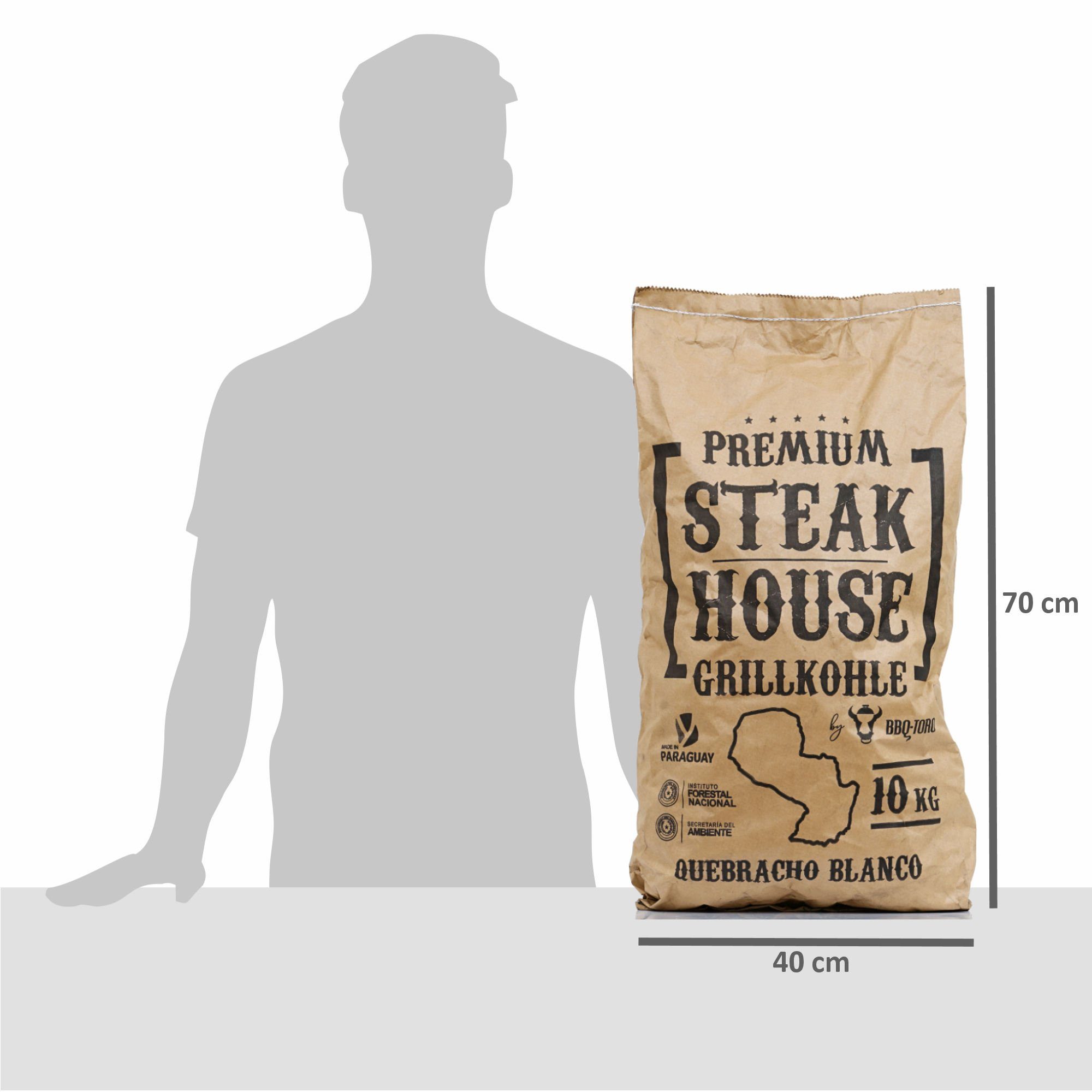BBQ-Toro Grillkohle BBQ-Toro Premium Steak House Grillkohle, 10 kg, Querbracho Blanco, 10.00 kg