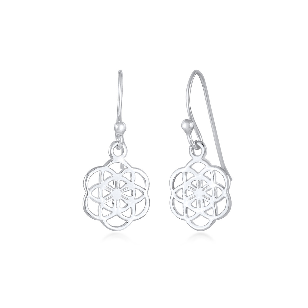 Nenalina Nenalina Boucles d'Oreilles Cintre pour dames Fleur de Vie Ornement en argent ste Boucles d'oreilles
