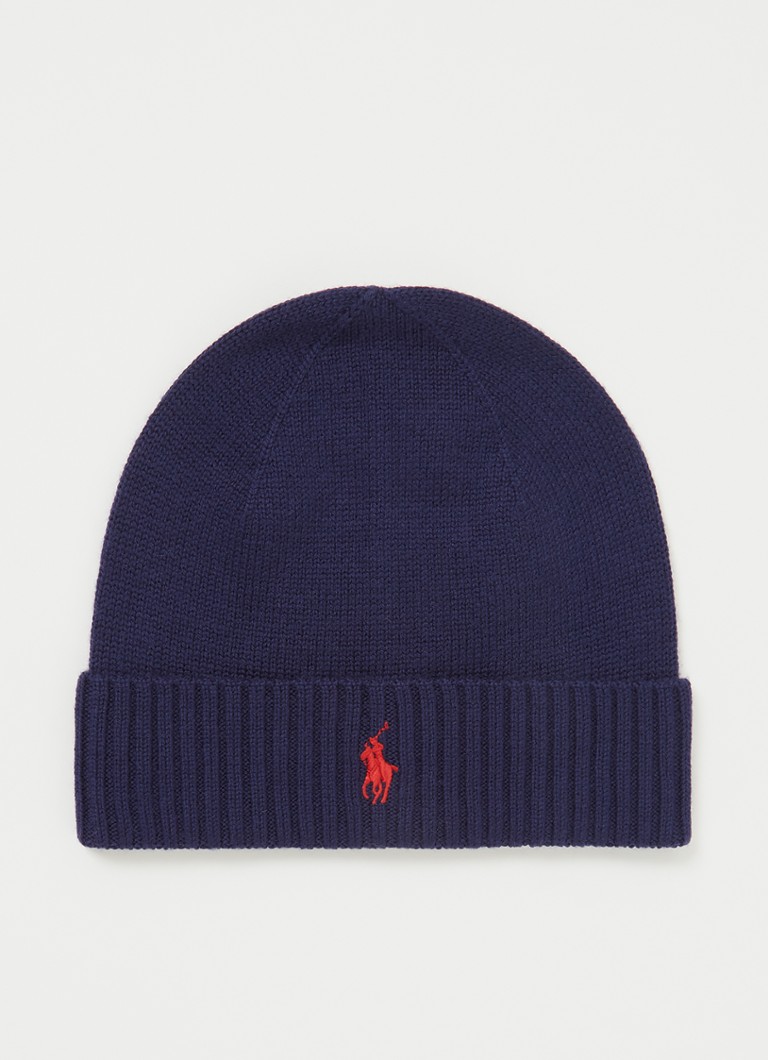 Ralph Lauren Wool beanie with logo embroidery