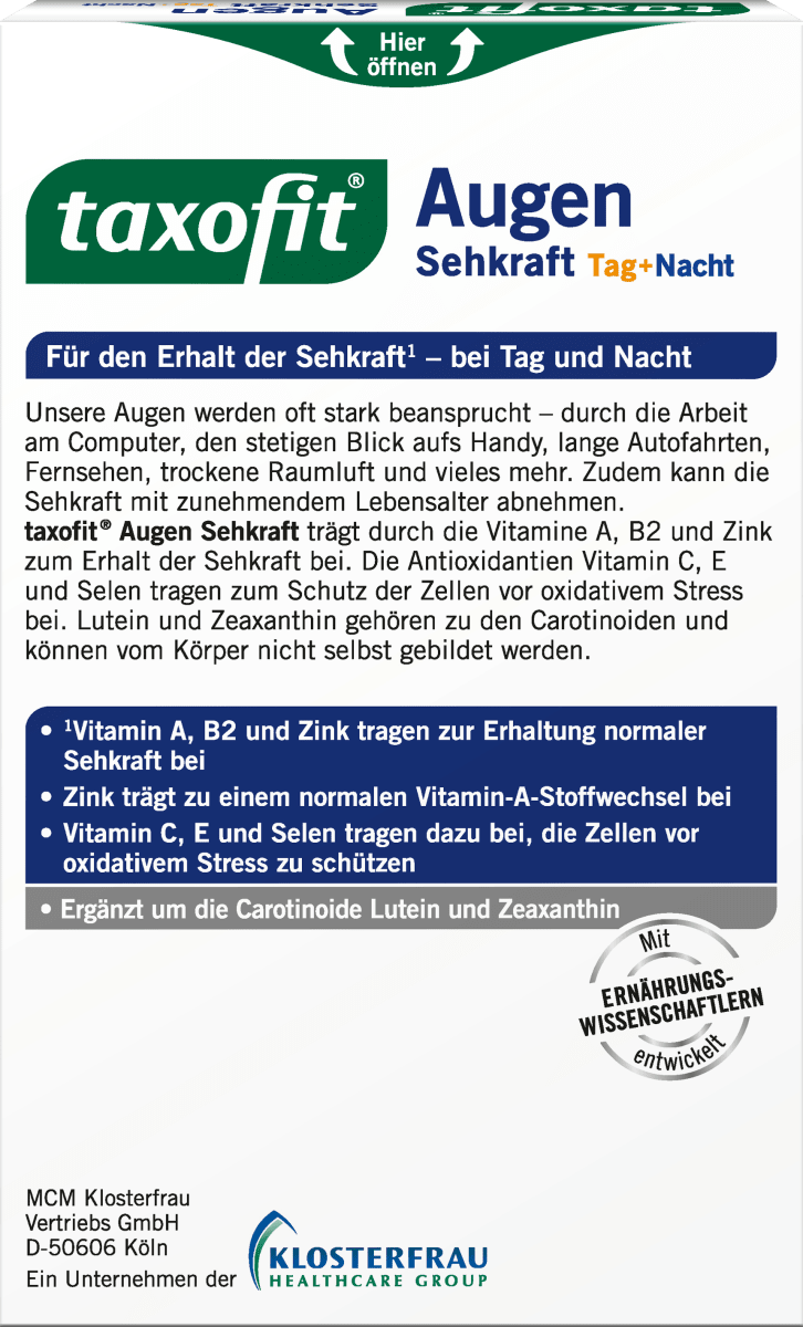Augen Sehkraft Tag+Nacht Kapseln, 15,3 g