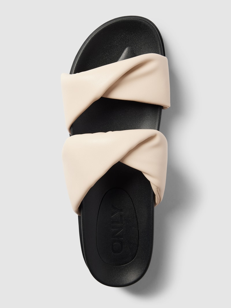 Pantoletten in Two-Tone-Machart in beige