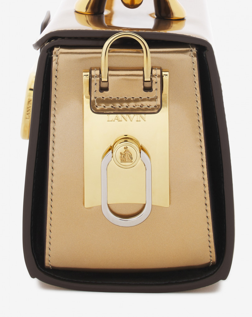 SAC PENCIL CAT MM EN CUIR MÉTALLISÉ