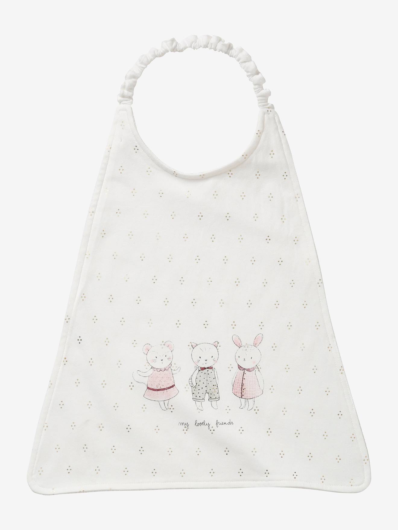 Grand bavoir enfant beige ourson