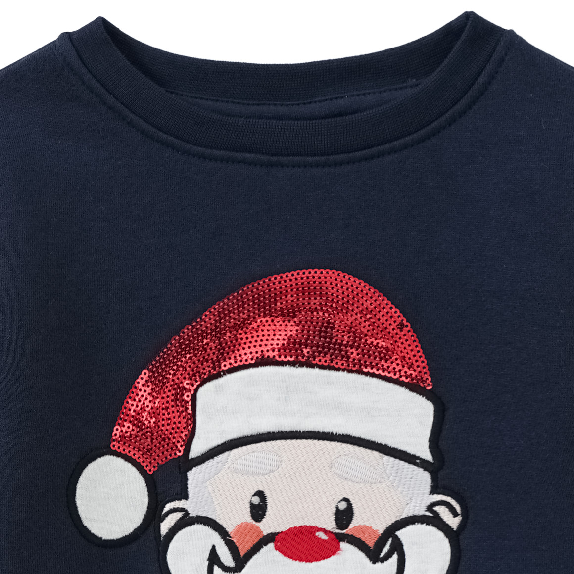 Mädchen Weihnachtssweatshirt mit Applikation dunkelblau