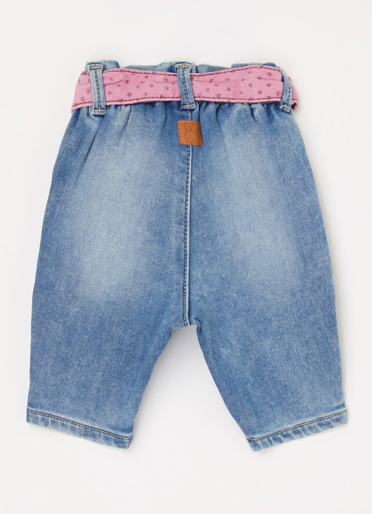 Pantaloni Benetton din chambray mulați pentru bebeluși