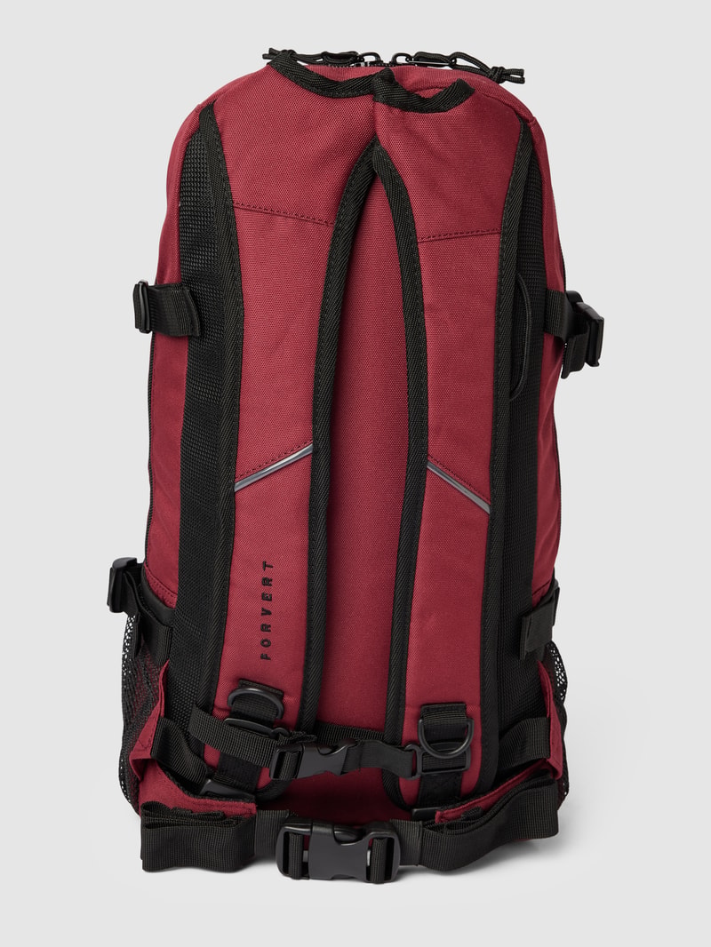 Rucksack mit Label-Details Modell 'LOUIS' in bordeaux rot