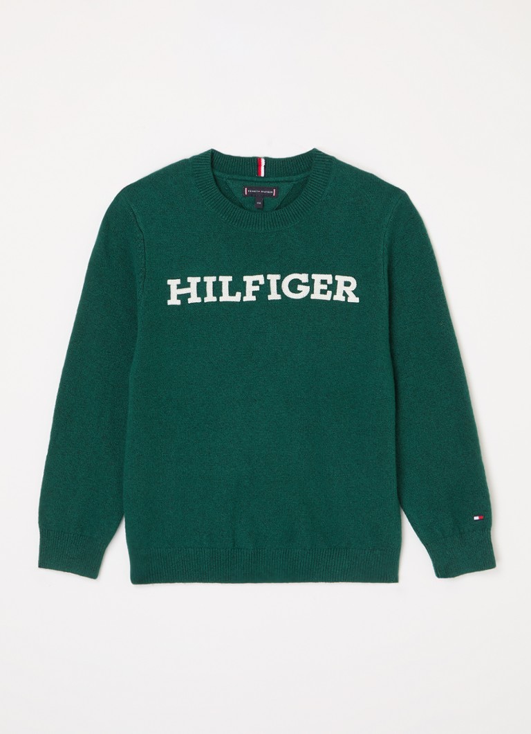 Pulover Tommy Hilfiger tricotat fin cu logo brodat.