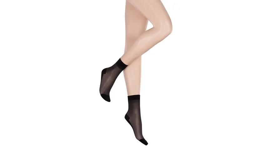 KUNERT Damen Söckchen COTTON SOLE mit Baumwollsohle 20 DEN black
