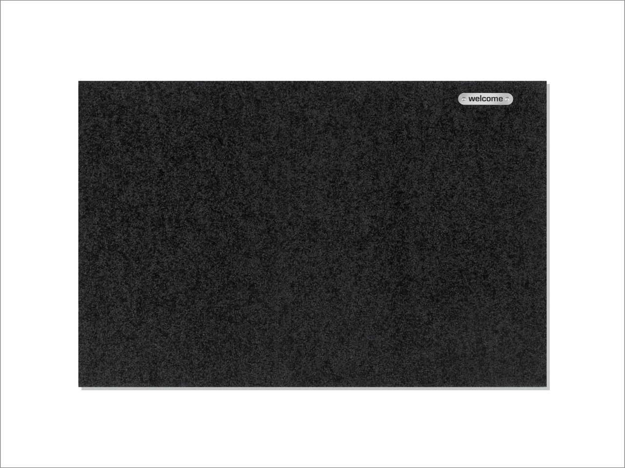 Keilbach Designprodukte Keilbach Fußmatte mit Edelstahlelement, 87 x 57 cm, schwarz