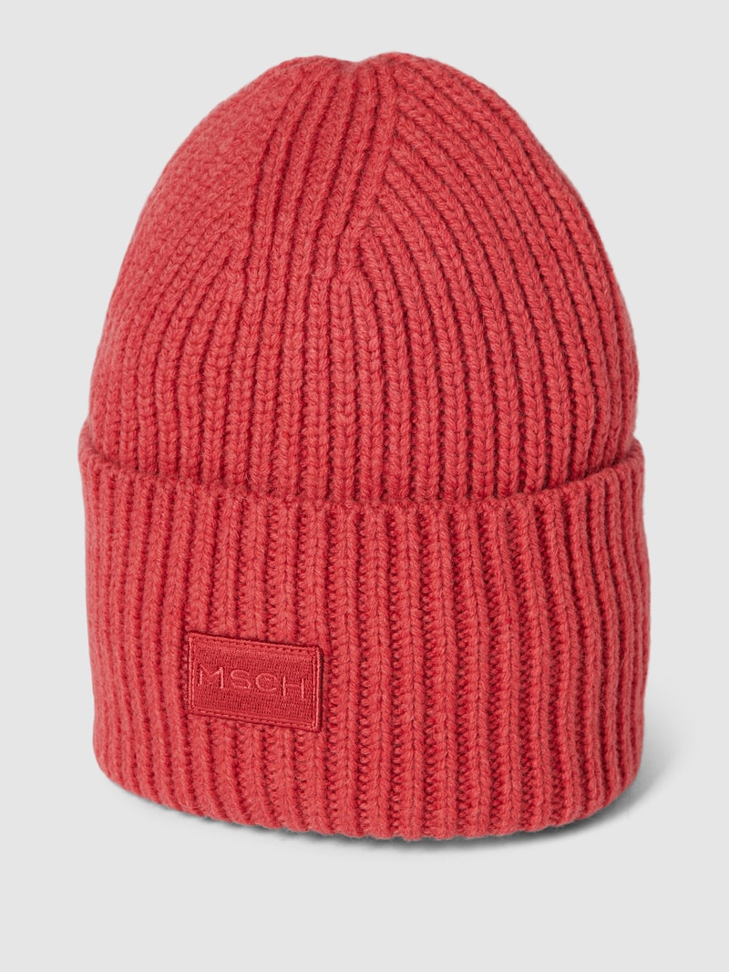 Beanie mit Label-Patch Modell 'Kara' in hellrot