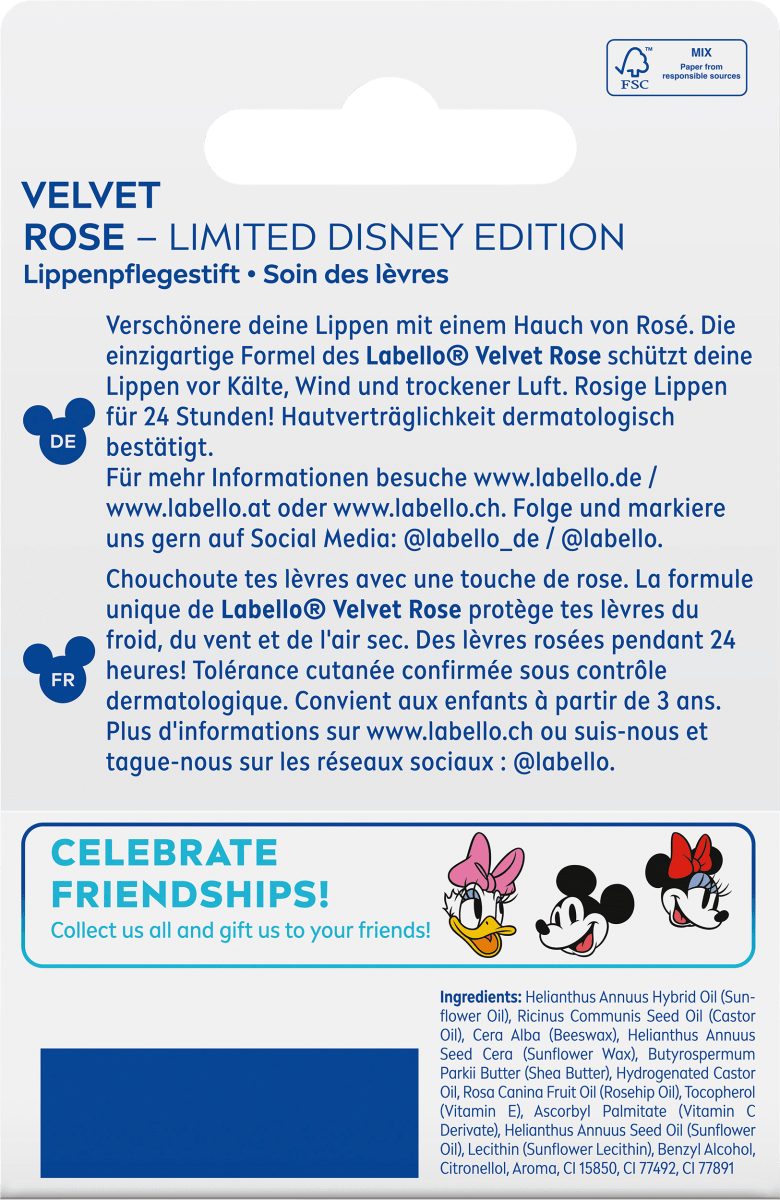 Lippenpflege Velvet Rose Disney Daisy Duck, 4,8 g