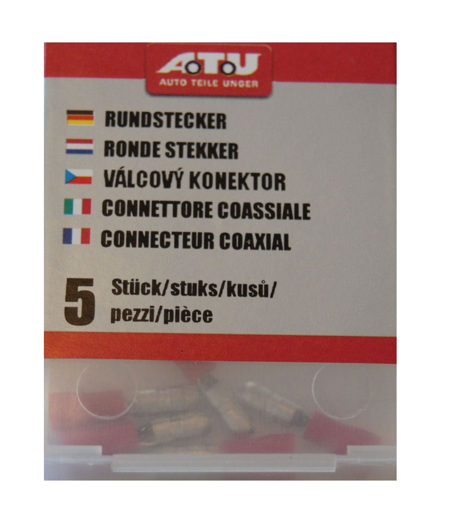 Kabel Rundstecker 4 mm rot Inhalt: 5 Stück - ATU