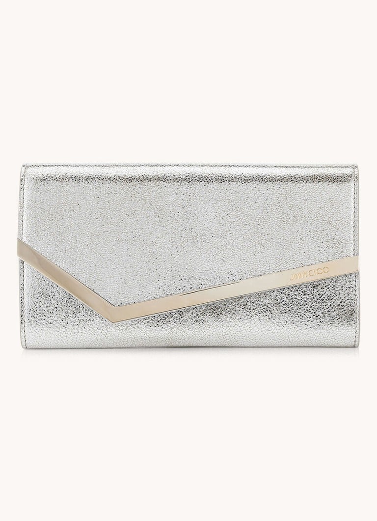 Jimmy Choo Emmie -nahkainen clutch-laukku irrotettavalla olkahihnalla