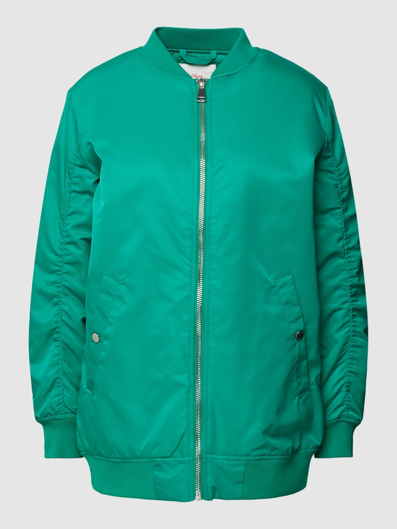 Bomberjacke mit Reißverschluss in grün