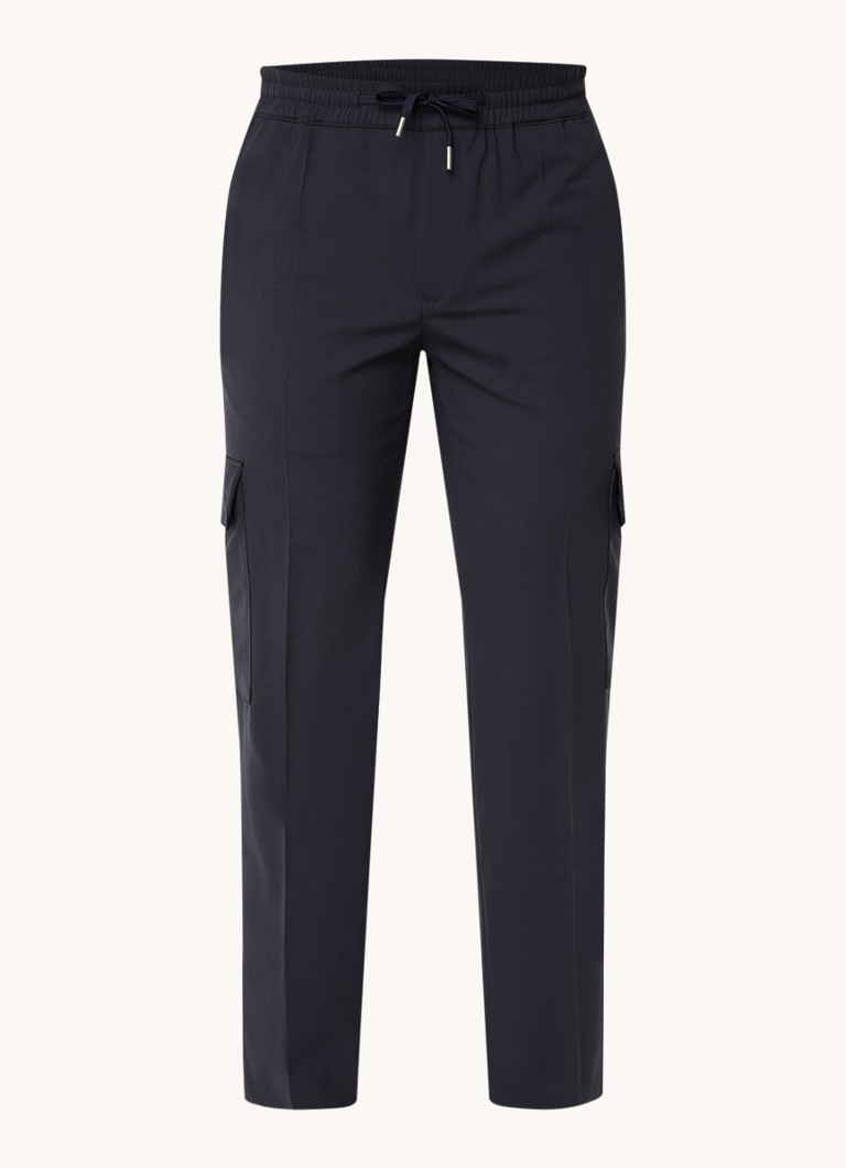 Sandro Tapered fit cropped cargobukser i ullblanding med ventillommer