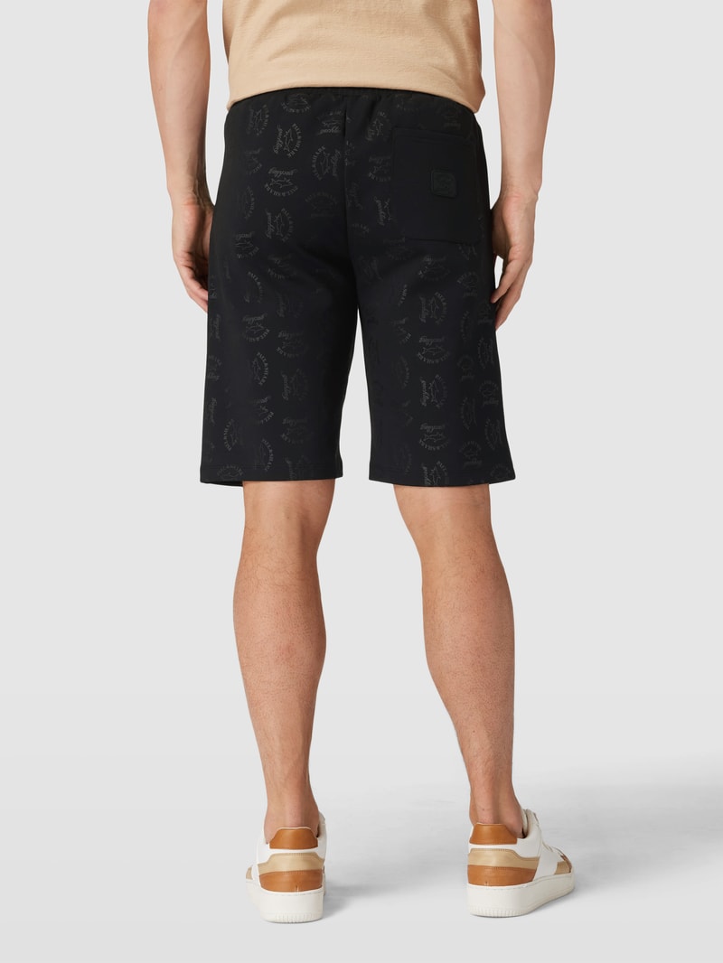 Sweatshorts mit Logo-Muster in schwarz