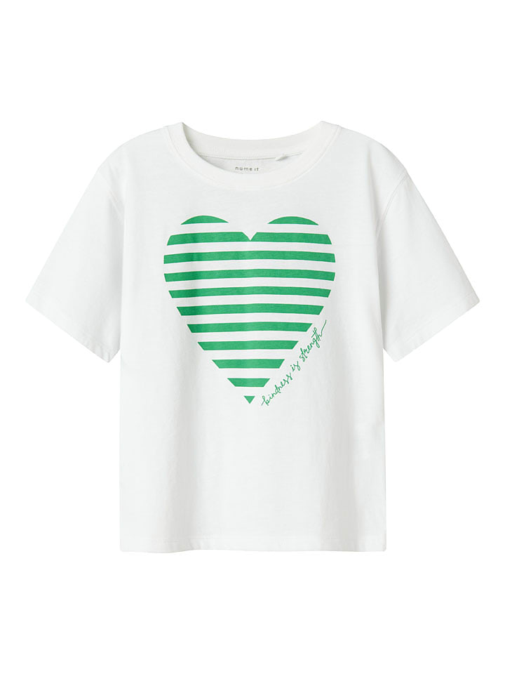 name it Shirt in Weiß/ Grün günstig kaufen