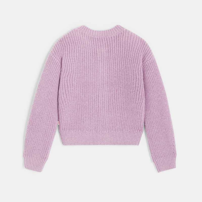 Gilet fille maille tricot violet iris Catimini