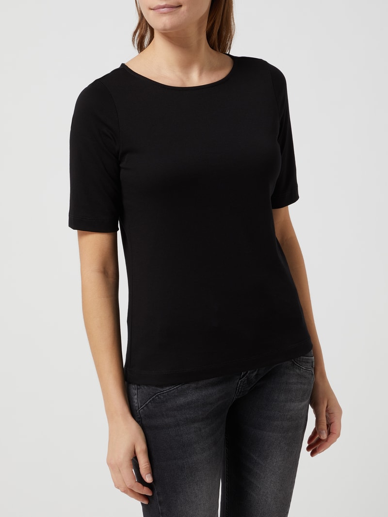 T-Shirt mit 1/2-Arm in schwarz
