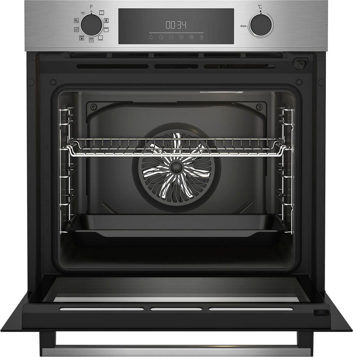 BEKO Einbaubackofen BBIE12300XFP, mit Teleskopauszug nachrüstbar, Pyrolyse-Selbstreinigung