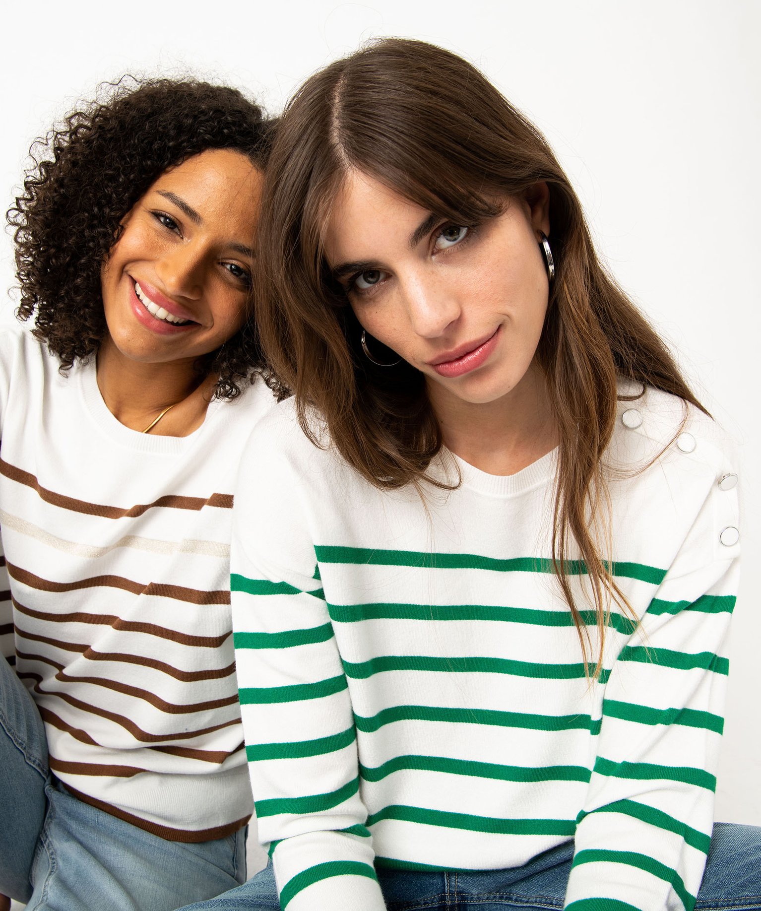 Pull rayé en maille fine avec col rond femme raye | GEMO