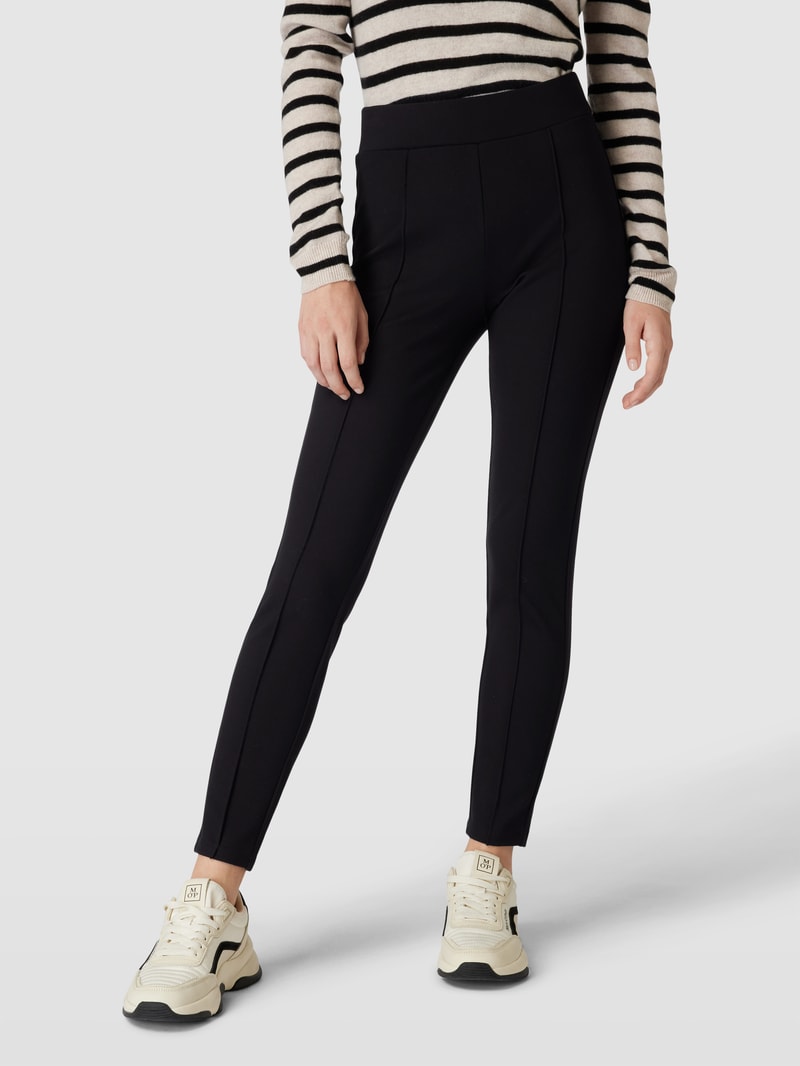 Leggings mit Ziernähten in schwarz