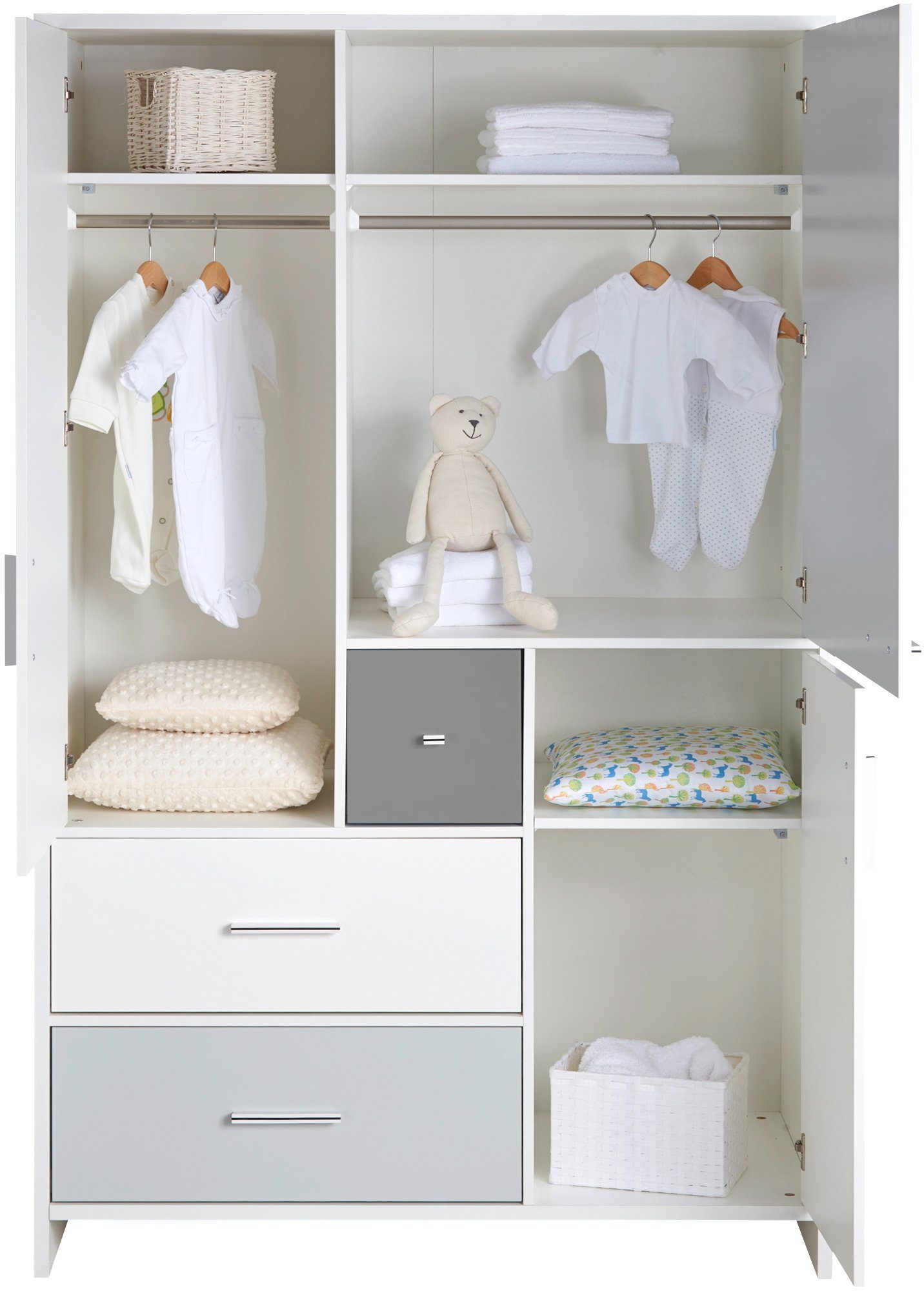 Schardt Kinderkleiderschrank Candy Grey Made in Germany