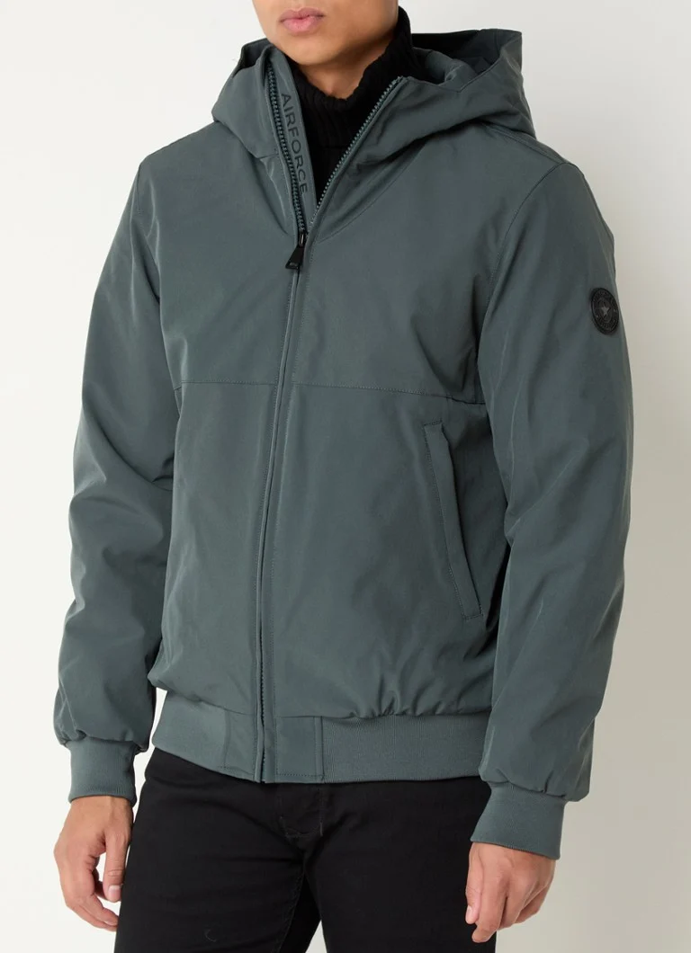 Giacca da aviatore softshell trapuntata Airforce con tasche con cerniera