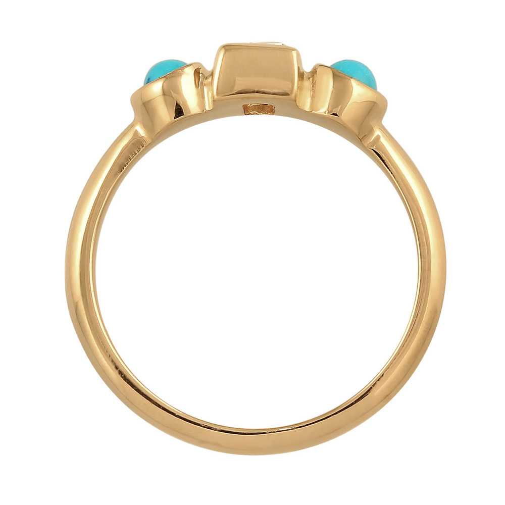 Elli PREMIUM Elli PREMIUM Bague Femmes Fiançailles Vintage Étincelant avec Topaze et Howlite e Bague