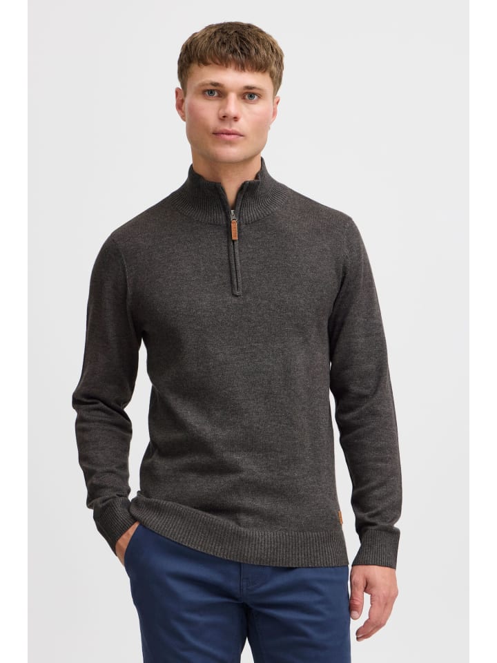 BLEND Troyer BHRobin 20704790ME Strickpulli mit hochabschließendem Kragen in dunkelgrau günstig kaufen