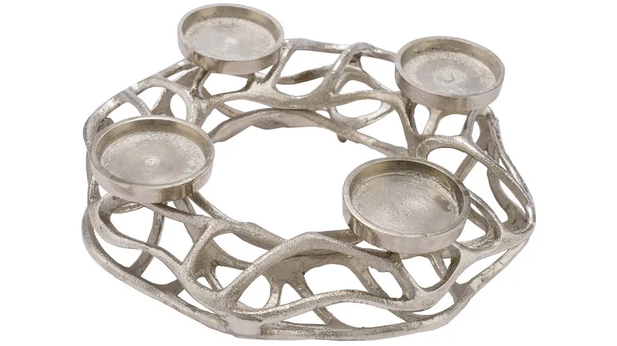 Adventskranz Aluminium Ø 30cm silber
