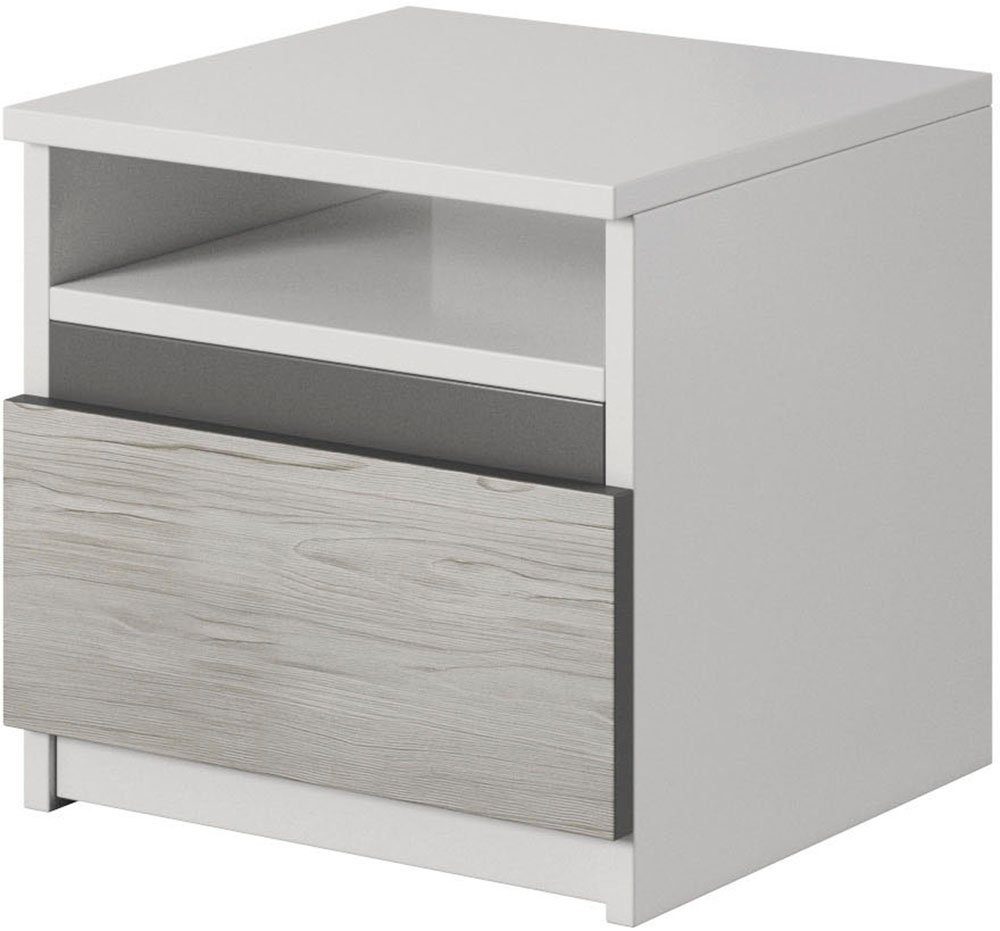 Polini kids Schlafzimmer-Set Polini Porto, (Set, 5-St., bestehend aus Bettgestell, Schiebetürenschrank, Kommode, Nachtkommoden), inklusive Bettkasten