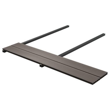 Teppichboden WPC Hohlkammer Terrassendielen + Zubehör 20m² 2,2m Dunkelbraun, vidaXL, Höhe: 2.5 mm