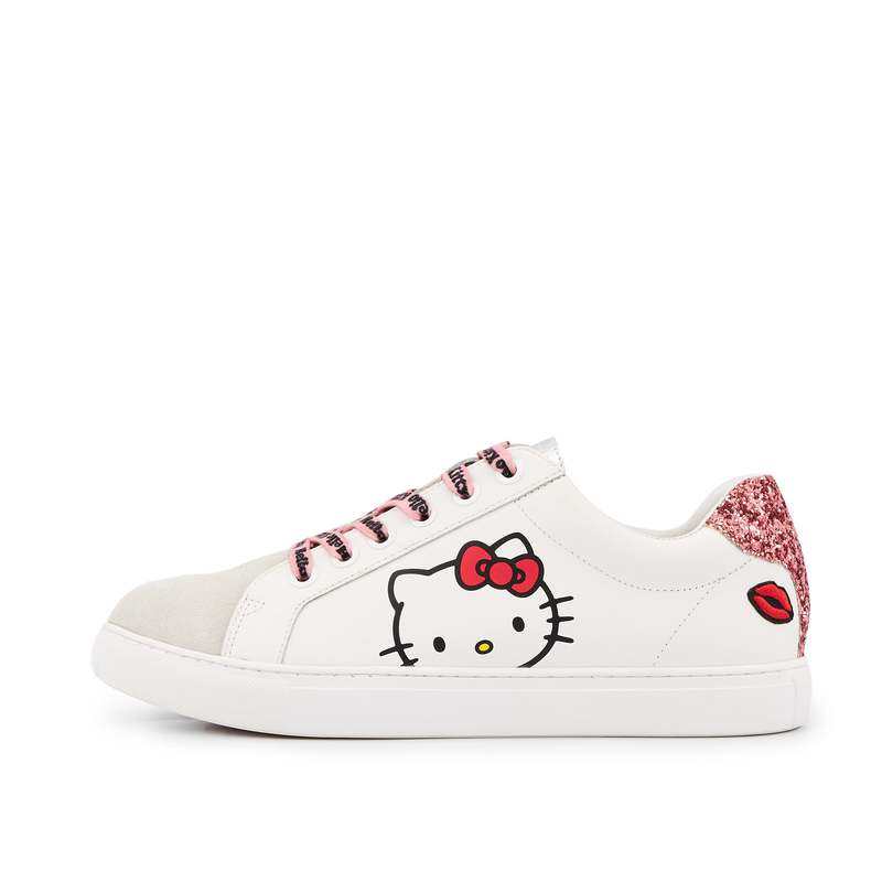 Baskets en cuir simone hello kitty glitter rose