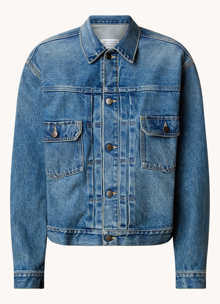 Jachetă Maison Margiela din denim cu buzunare la piept