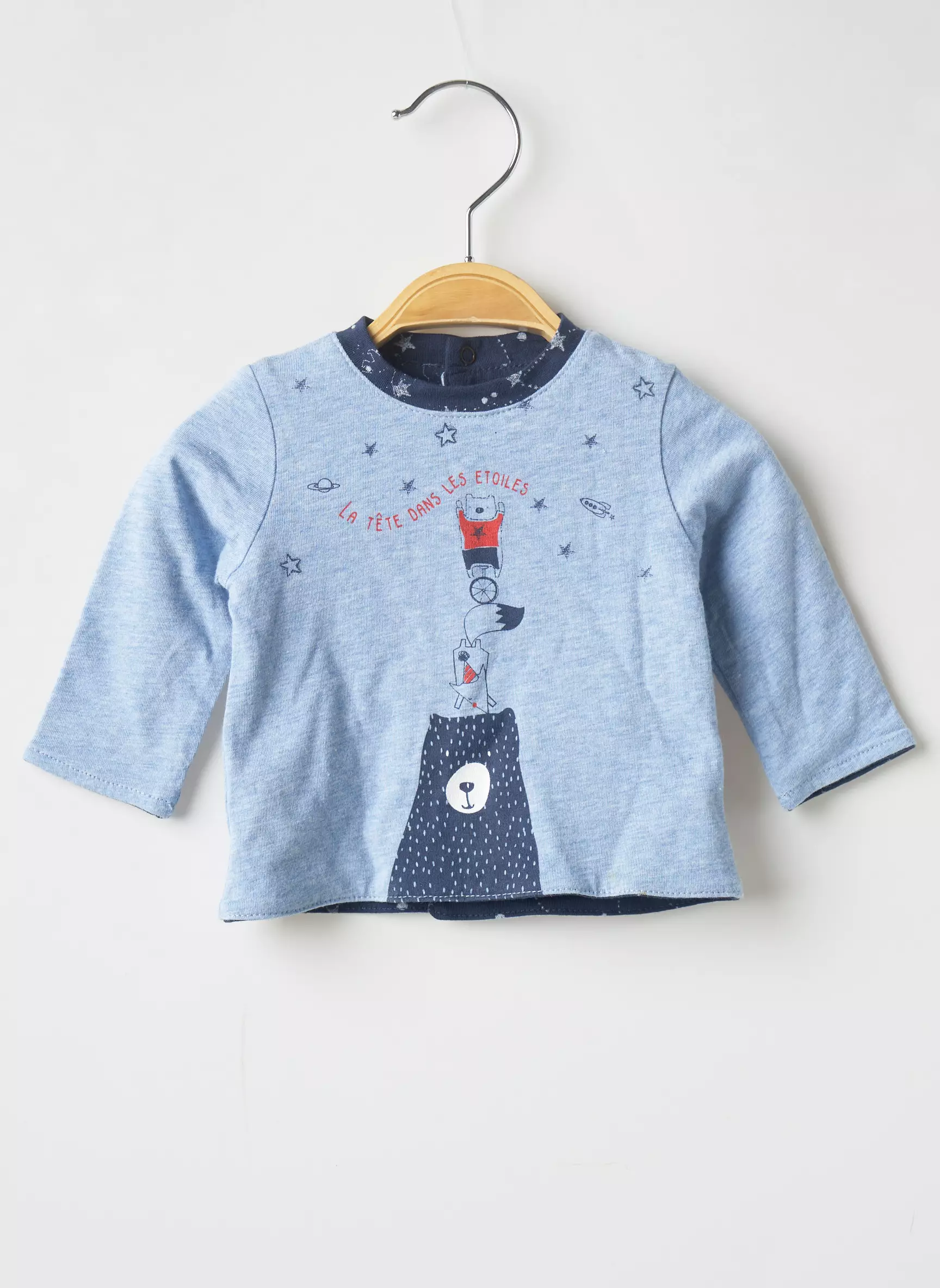 3 Pommes Tshirts Garcon couleur bleu