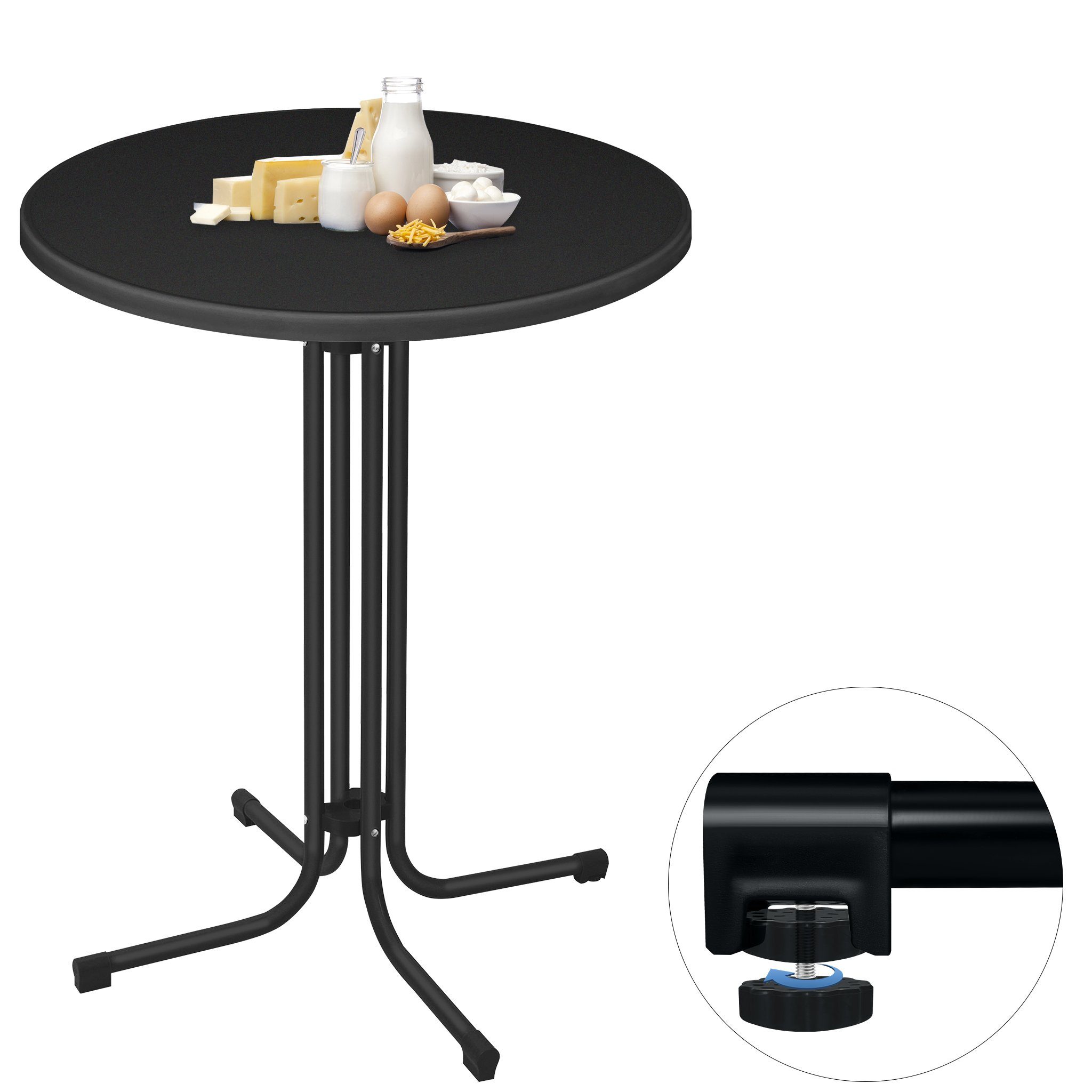 AUFUN Stehtisch Klappbarer Bistrotisch für Außen und Innen, 80cm
