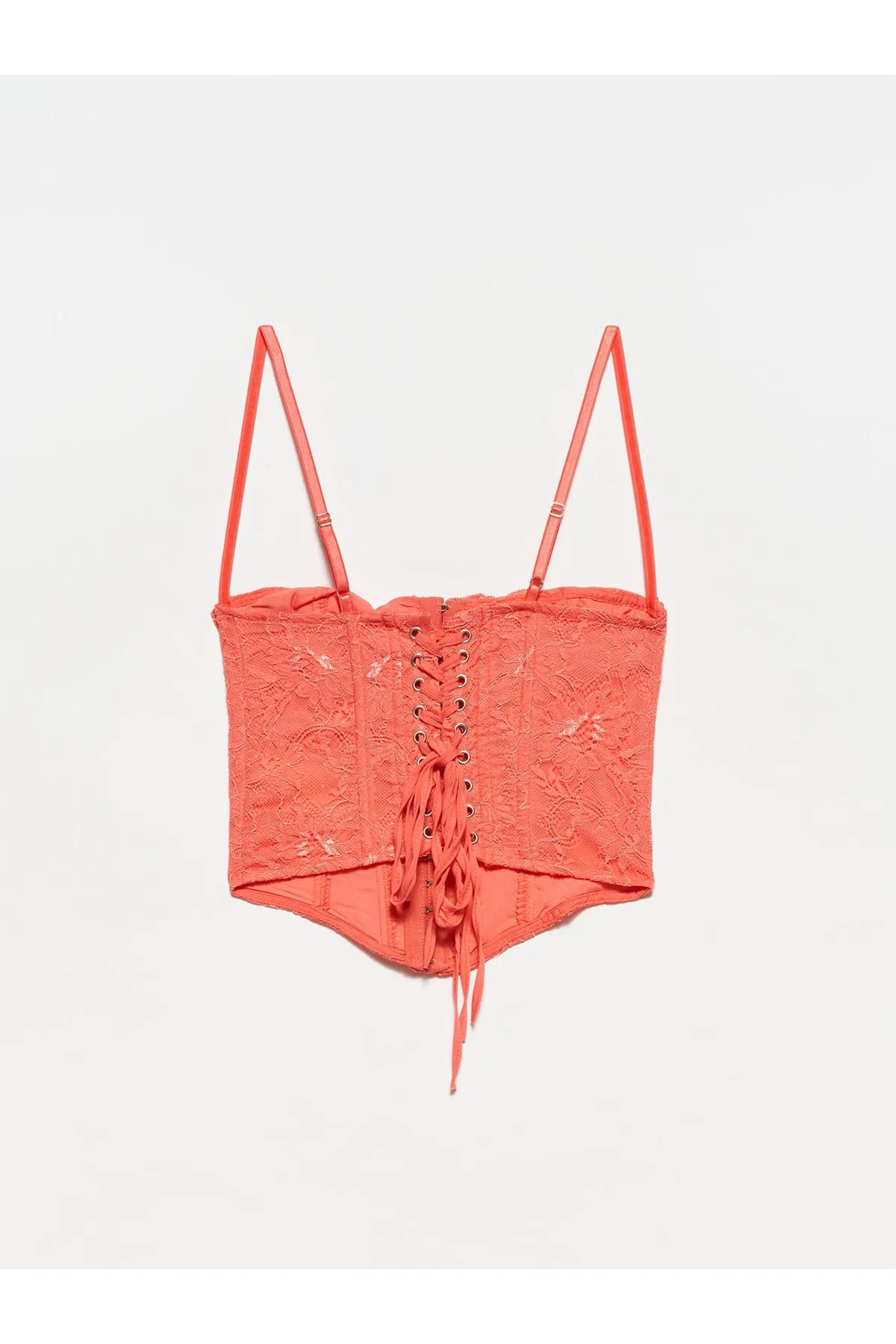 Dilvin  5852 Korsett-Oberteil mit Spitzendetail – Rosa