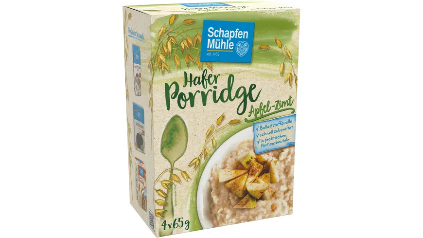SchapfenMühle Hafer-Porridge Apfel-Zimt 260 g