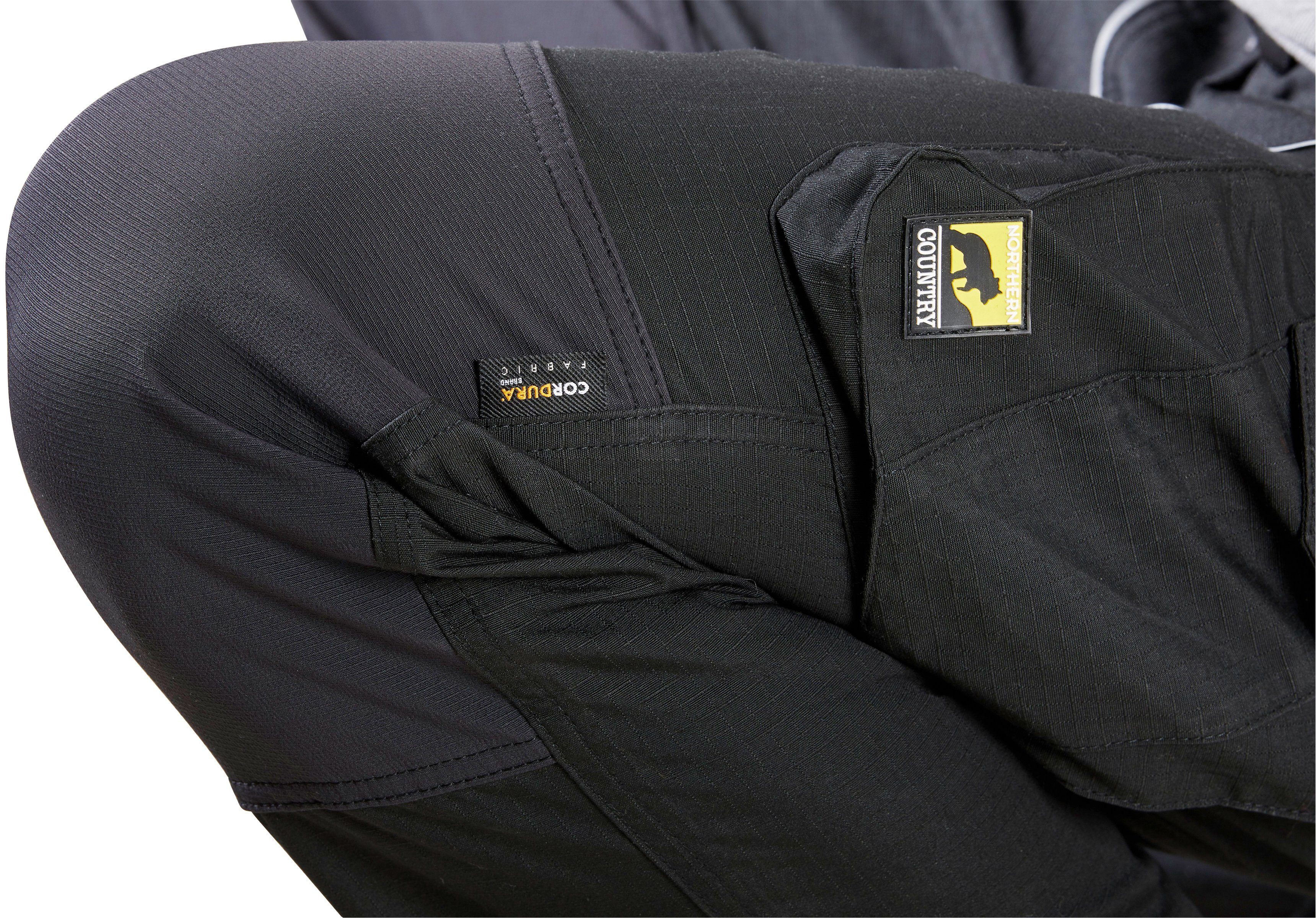 Northern Country Arbeitshose (9 praktischen Taschen, einfache Beinverlängerung, langlebiges Material) bequem, mit elastischen Cordura®Knieverstärkung und Stretcheinsätzen
