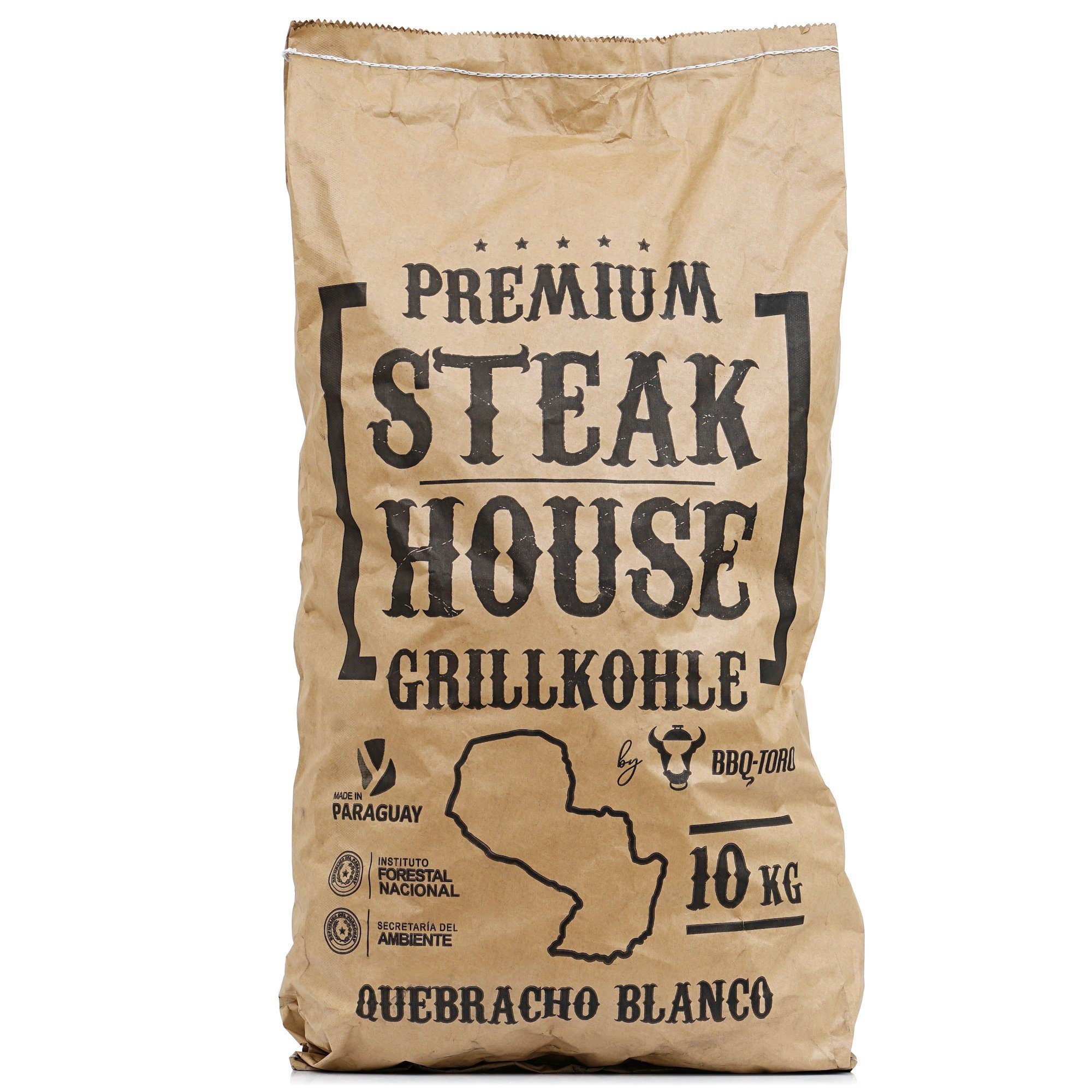 BBQ-Toro Grillkohle BBQ-Toro Premium Steak House Grillkohle, 10 kg, Querbracho Blanco, 10.00 kg