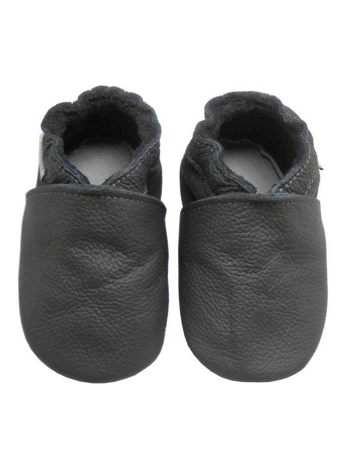 Yalion Leder-Krabbelschuhe in Schwarz günstig kaufen