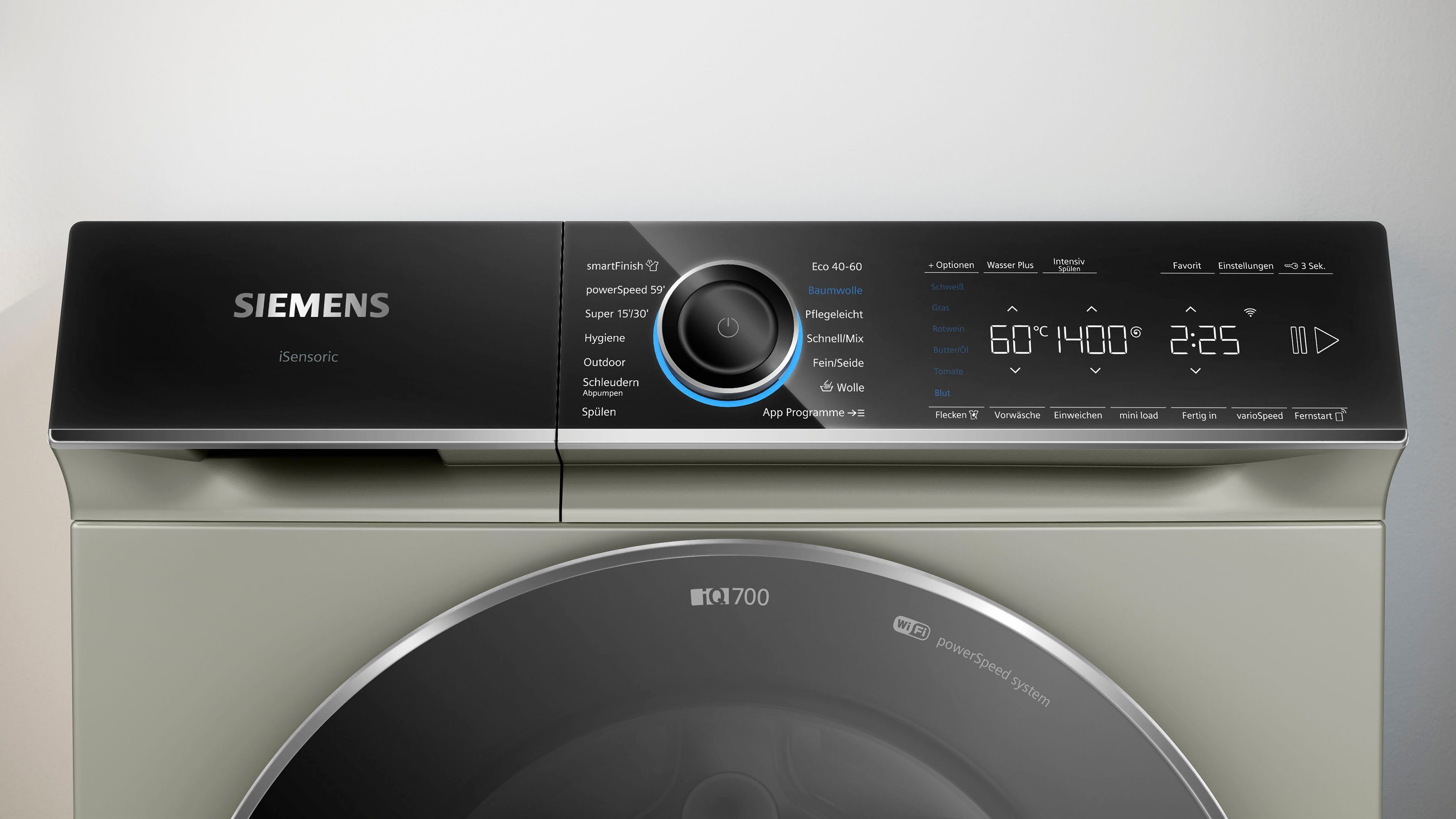 SIEMENS Waschmaschine WG44B20X40, 9 kg, 1400 U/min, smartFinish – glättet dank Dampf sämtliche Knitterfalten