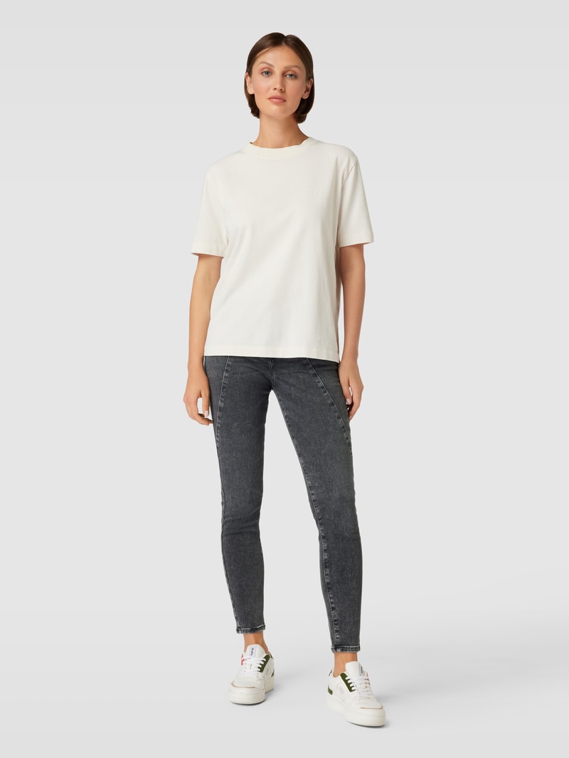 Skinny Fit Jeans im Used-Look Modell 'ANA' in dunkelgrau